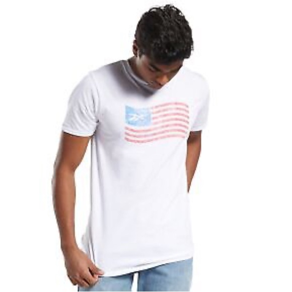 Reebok Graphic Crewneck T-Shirt in White, Size XL NEW w/Tag